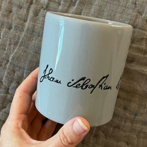Coffee Mug Cup Johann Sebastian Bach Signature Vintage Waechtersbach Spain Gray